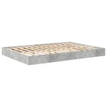 vidaXL Lit Bibliothèque Gris béton 160 x 200 cm Bois d'ingénierie