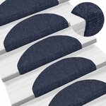 vidaXL Tapis d'escalier autocollants 30 pièces 65 x 21 x 4 cm Bleu Demi-rond Grand