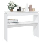 vidaXL Table console blanc 102x30x80 cm bois d'ingénierie