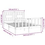 vidaXL Cadre de lit avec tête de lit blanc bois pin massif 140x200 cm