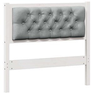 vidaXL Tête de lit Autre Blanc et gris clair 90 cm Bois massif en pin