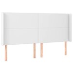 vidaXL Tête de lit avec oreilles Blanc 163x23x118/128 cm Similicuir