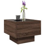 vidaXL Table d'appoint et LED chêne marron 40x40x30 cm bois ingénierie