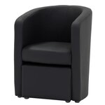 NINO Fauteuil + pouf - Simili Noir