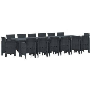 vidaXL Ensemble de salle à manger de jardin avec coussins 15 Pièces