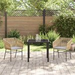 vidaXL Ensemble de salle à manger pour jardin 3 Pièces Marron Poly rotin