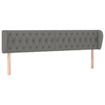 vidaXL Tête de lit avec oreilles Gris foncé 183x23x78/88 cm Tissu