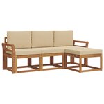 vidaXL Ensemble de canapés d'extérieur 4 pc Naturel et Beige