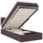 vidaXL Cadre de lit ottoman avec matelas marron foncé 80x200 cm tissu