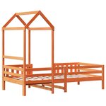 vidaXL Cadre de lit avec toit cire marron 75x190 cm bois massif de pin