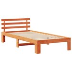vidaXL Cadre de lit en bois Marron ciré Bois massif 100 x 200 cm Durable