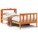 vidaXL Cadre de lit avec tête de lit cire marron 90x190 cm bois de pin