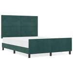 vidaXL Cadre de lit avec tête de lit Vert foncé 140 x 190 cm Velours