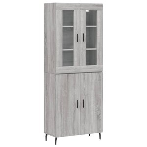 vidaXL Buffet haut Sonoma gris 69 5x34x180 cm Bois d'ingénierie