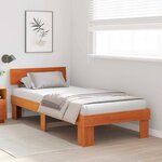 vidaXL Cadre de lit avec tête de lit Brun cire 100 x 200 cm Pin massif