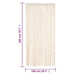 vidaXL Rideau anti-mouches beige et blanc 100x200 cm chenille