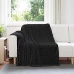 vidaXL Jeté Noir 200 x 150 cm Toison