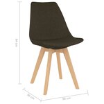 vidaXL Chaises à manger lot de 6 marron foncé tissu