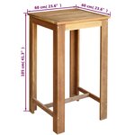 vidaXL Table de bar Bois d'acacia massif 60x60x105 cm