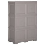 vidaXL Armoire en plastique 79x43x125 cm Design de bois Gris