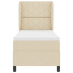 Box Spring VidaXL avec Matelas - Crème  80x200 cm Tissu