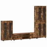 vidaXL Ensemble meuble TV FLORIN Chêne fumé Bois d'ingénierie