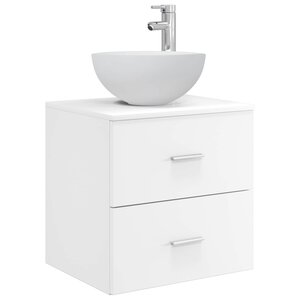 vidaXL Meuble lavabo mural Blanc 49 5 x 35 x 63 cm Bois d'ingénierie