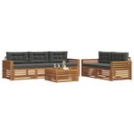 vidaXL Ensemble de canapés d'extérieur 6 Pièces Naturel et Anthracite