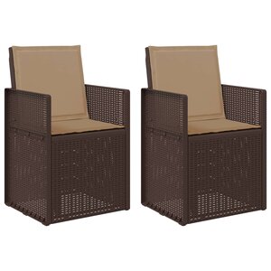 vidaXL Chaises de jardin salle à manger 2 pc Marron et taupe PP