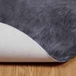 vidaXL Tapis en Peau de Mouton Synthétique Anthracite 200 x 200 cm