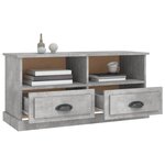 vidaXL Meuble TV gris béton 93x35 5x45 cm bois d'ingénierie