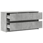 vidaXL Meuble TV avec LED gris béton 100x34x50 cm bois d'ingénierie