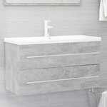 vidaXL Ensemble de meubles de salle de bain 2 Pièces Gris béton Aggloméré