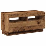 vidaXL Meuble TV avec lumières LED vieux bois bois d'ingénierie