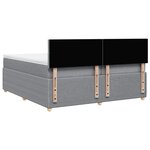 vidaXL Sommier à lattes de lit avec matelas Gris clair 200x200cm Tissu