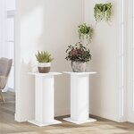 vidaXL Supports pour plantes 2 Pièces blanc 30x30x60 cm bois d'ingénierie