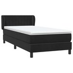 vidaXL Sommier à lattes de lit avec matelas noir 90x220 cm velours
