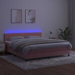 vidaXL Sommier à lattes de lit avec matelas et LED Rose 180x200 cm