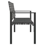 vidaXL Banc de jardin à 2 places avec coussin gris résine tressée