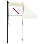 vidaXL Auvent rétractable crème 150x150 m tissu et acier