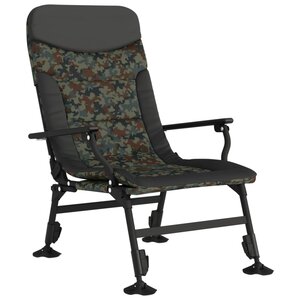 vidaXL Chaise de pêche avec accoudoir pliable camouflage
