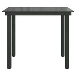 vidaXL Table de jardin Noir 80x80x74 cm Aluminium et verre