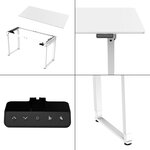 Bureau table poste de travail électrique à hauteur réglable 160 x 75 cm blanc 03_0009075