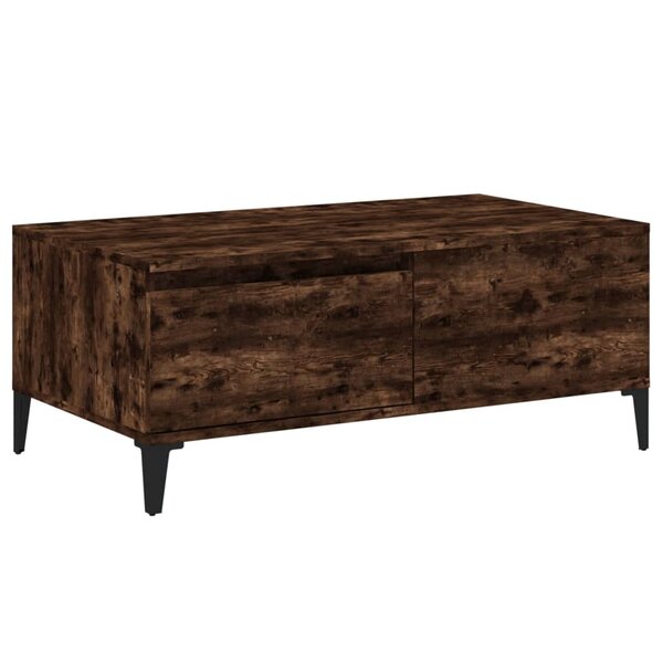 vidaXL Table basse Chêne fumé 90x50x36 5 cm Bois d'ingénierie