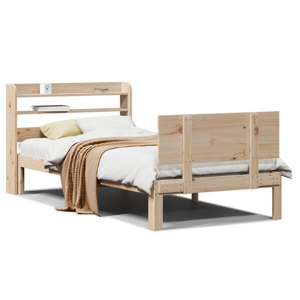 vidaXL Cadre de lit avec tête de lit sans matelas 90x200 cm