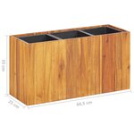 vidaXL Lit surélevé de jardin avec 3 pots Bois massif d'acacia