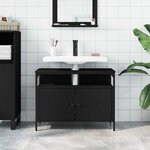 vidaXL Armoire lavabo de salle de bain noir 80x30x60 cm