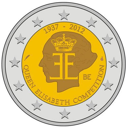 Monnaie 2 euros commémorative belgique 2012 - reine elisabeth