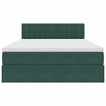 vidaXL Lit de Rangement avec matelas Vert foncé 140 x 190 cm Velours