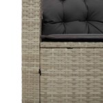 vidaXL Canapé de jardin table et coussins en forme de L gris clair